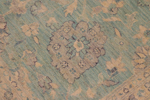 handmade Traditional Kafkaz Lt. Blue Ivory Hand Knotted RECTANGLE 100% WOOL area rug 9x12