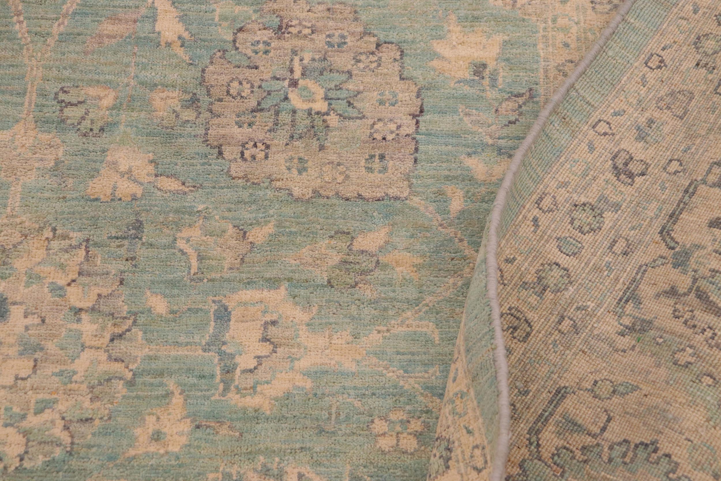 handmade Traditional Kafkaz Lt. Blue Ivory Hand Knotted RECTANGLE 100% WOOL area rug 9x12