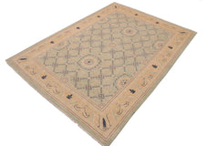 handmade Traditional Kafkaz Green Tan Hand Knotted RECTANGLE 100% WOOL area rug 9X12