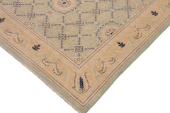 handmade Traditional Kafkaz Green Tan Hand Knotted RECTANGLE 100% WOOL area rug 9X12