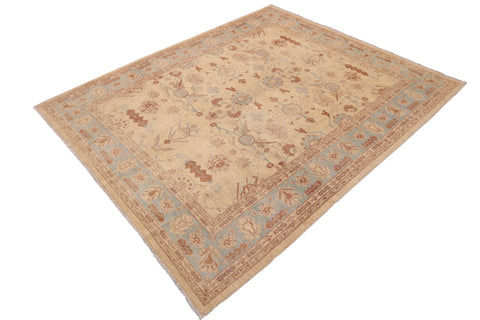 handmade Traditional Kafkaz Beige Blue Hand Knotted RECTANGLE 100% WOOL area rug 9x11