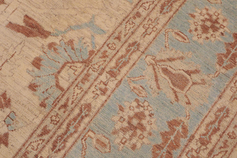 handmade Traditional Kafkaz Beige Blue Hand Knotted RECTANGLE 100% WOOL area rug 9x11