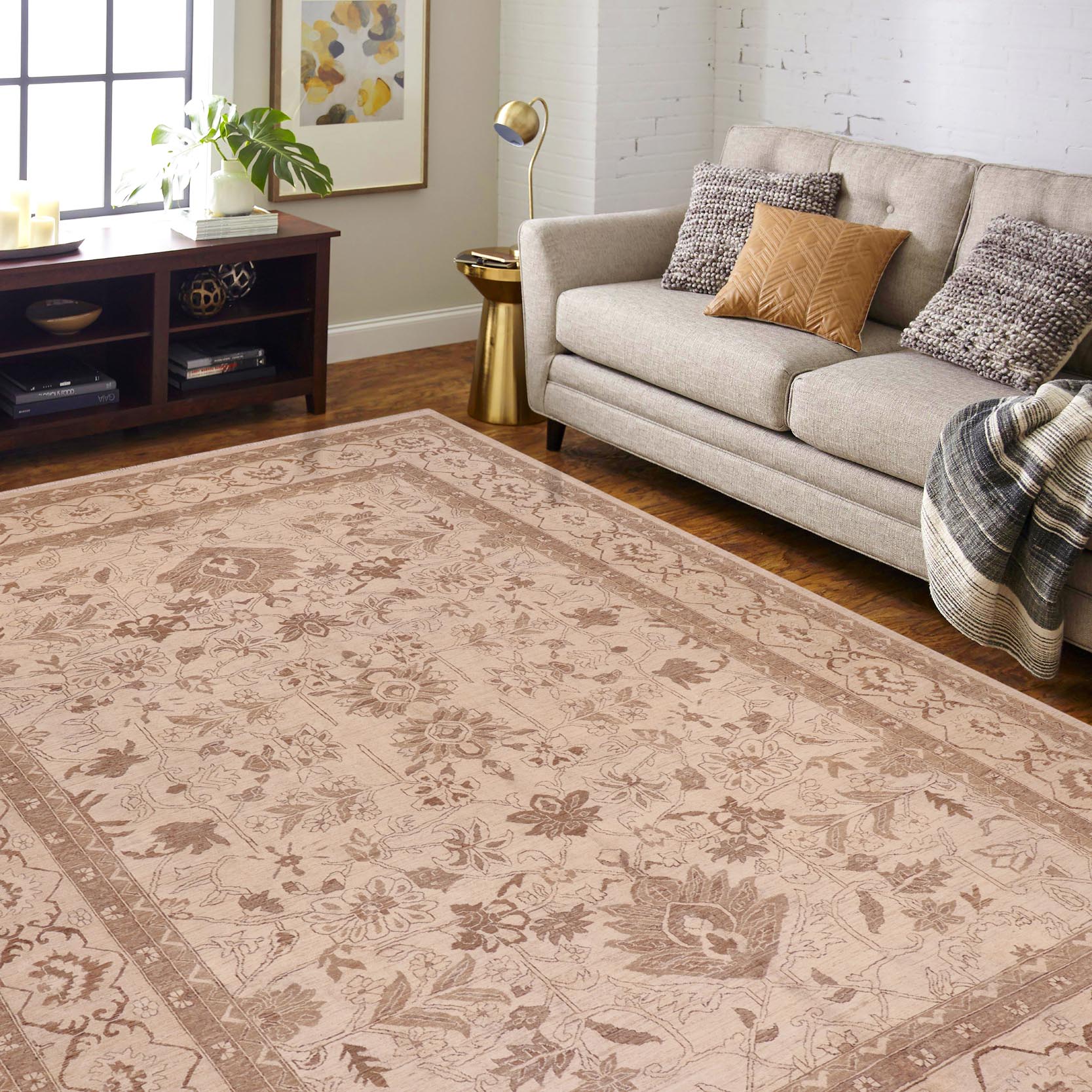 handmade Traditional Kafkaz Beige Tan Hand Knotted RECTANGLE 100% WOOL area rug 10x13