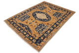 handmade Traditional Kafkaz Orange Blue Hand Knotted RECTANGLE 100% WOOL area rug 9 x 12
