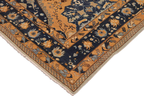 handmade Traditional Kafkaz Orange Blue Hand Knotted RECTANGLE 100% WOOL area rug 9' x 12'