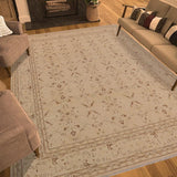 handmade Transitional Kafkaz Beige Brown Hand Knotted RECTANGLE 100% WOOL area rug 9 x 12