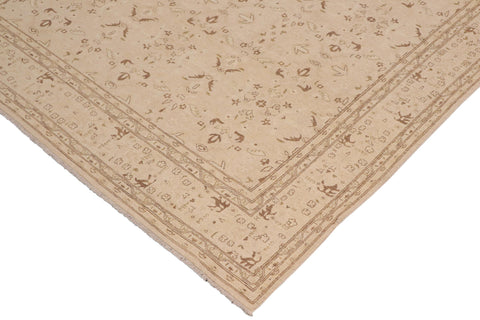 handmade Transitional Kafkaz Beige Brown Hand Knotted RECTANGLE 100% WOOL area rug 9' x 12'