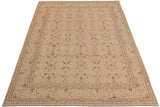 handmade Transitional Kafkaz Beige Brown Hand Knotted RECTANGLE 100% WOOL area rug 9 x 12