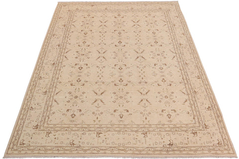handmade Transitional Kafkaz Beige Brown Hand Knotted RECTANGLE 100% WOOL area rug 9' x 12'