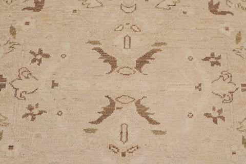 handmade Transitional Kafkaz Beige Brown Hand Knotted RECTANGLE 100% WOOL area rug 9' x 12'
