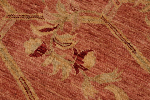 handmade Transitional Kafkaz Peach Green Hand Knotted RECTANGLE 100% WOOL area rug 9X12