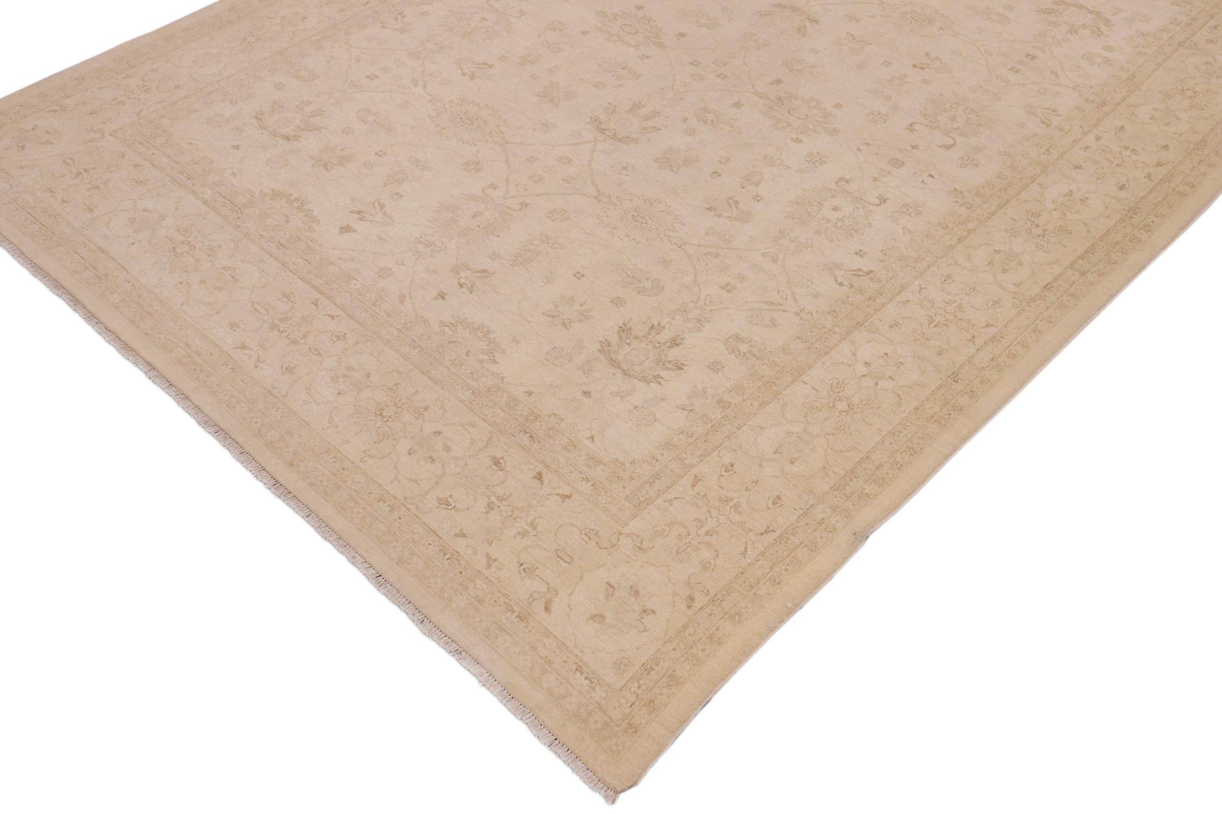 handmade Traditional Kafkaz Beige Beige Hand Knotted RECTANGLE 100% WOOL area rug 9x12