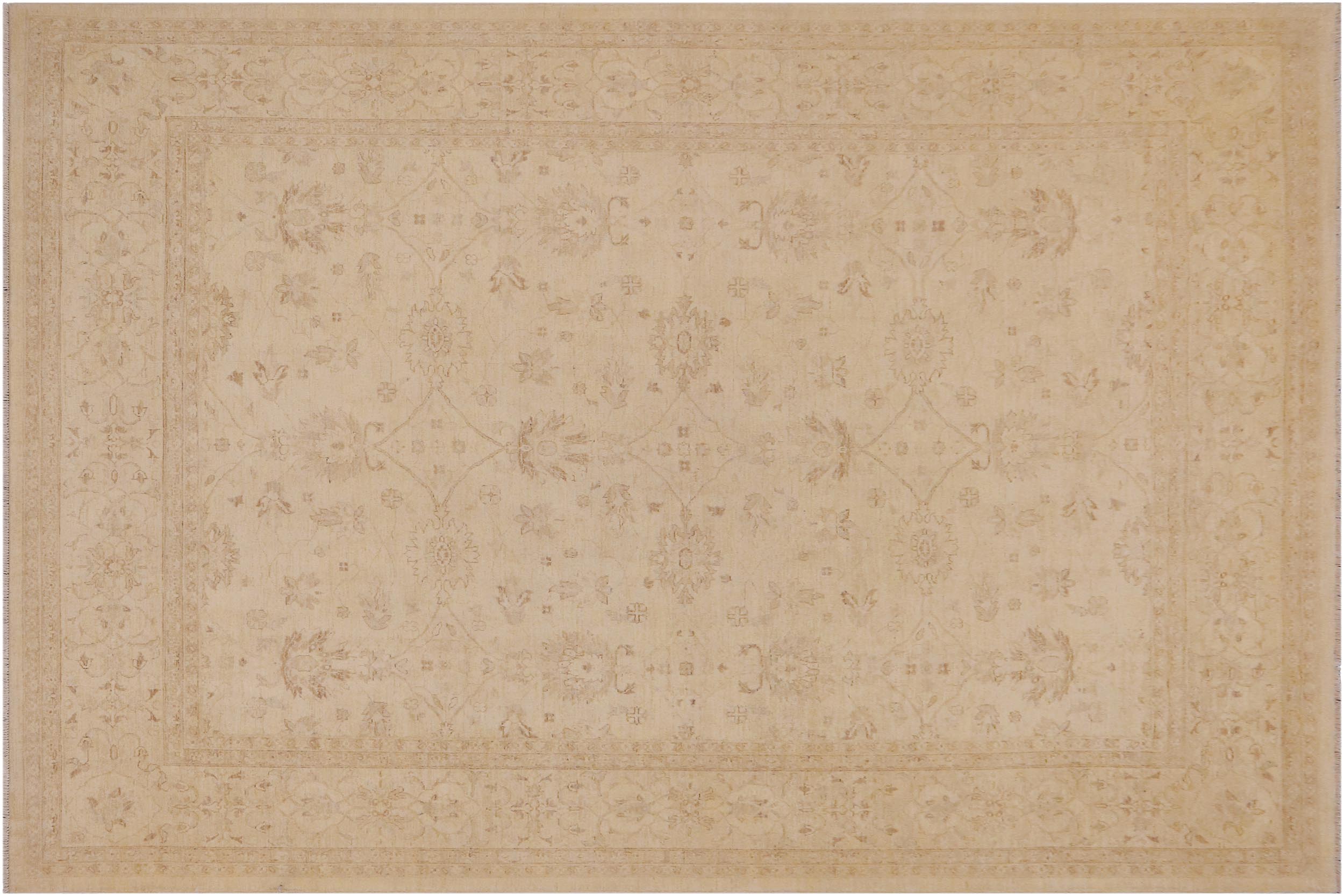 handmade Traditional Kafkaz Beige Beige Hand Knotted RECTANGLE 100% WOOL area rug 9x12