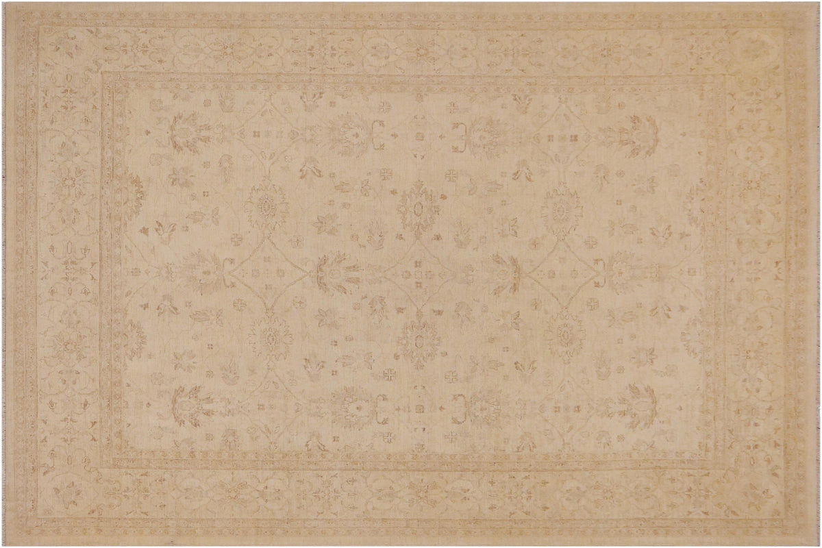 handmade Traditional Kafkaz Beige Beige Hand Knotted RECTANGLE 100% WOOL area rug 9x12