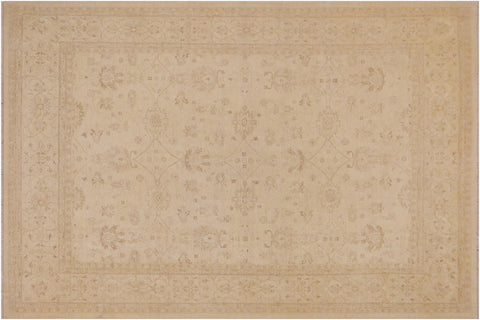 handmade Traditional Kafkaz Beige Beige Hand Knotted RECTANGLE 100% WOOL area rug 9x12