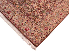 handmade Traditional Gullrook Brown Beige Hand Knotted RECTANGLE 100% WOOL area rug 8x11