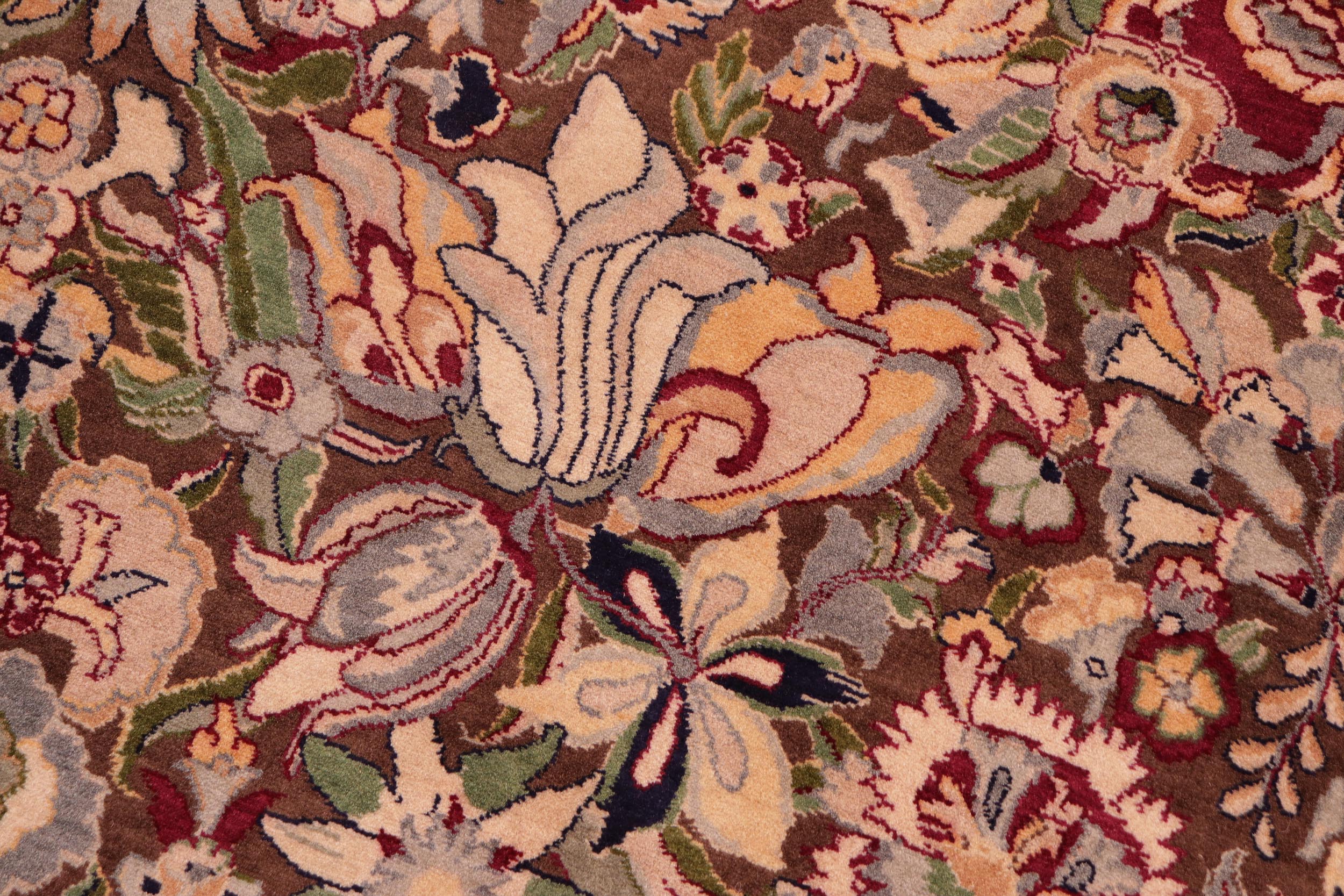 handmade Traditional Gullrook Brown Beige Hand Knotted RECTANGLE 100% WOOL area rug 8x11