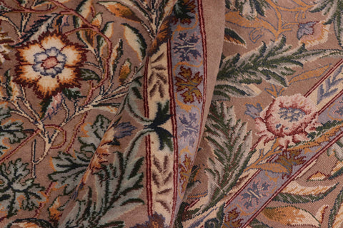 handmade Transitional Imran Brown Green Hand Knotted RECTANGLE 100% WOOL area rug 8x11