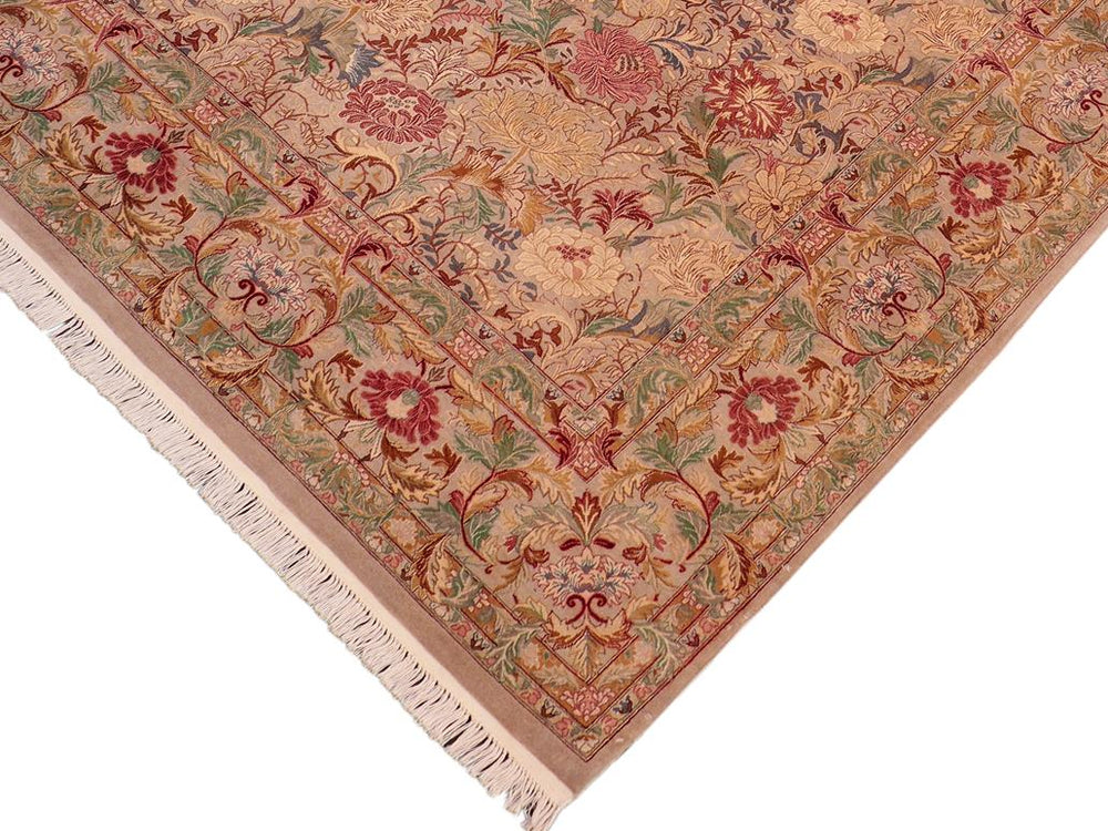 handmade Traditional Morris Taupe Red Hand Knotted RECTANGLE 100% WOOL area rug 8x10