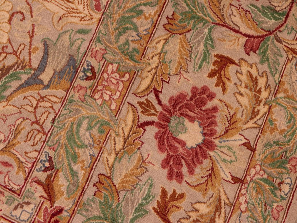 handmade Traditional Morris Taupe Red Hand Knotted RECTANGLE 100% WOOL area rug 8x10