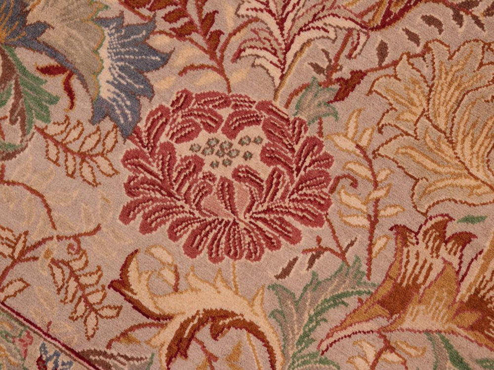 handmade Traditional Morris Taupe Red Hand Knotted RECTANGLE 100% WOOL area rug 8x10