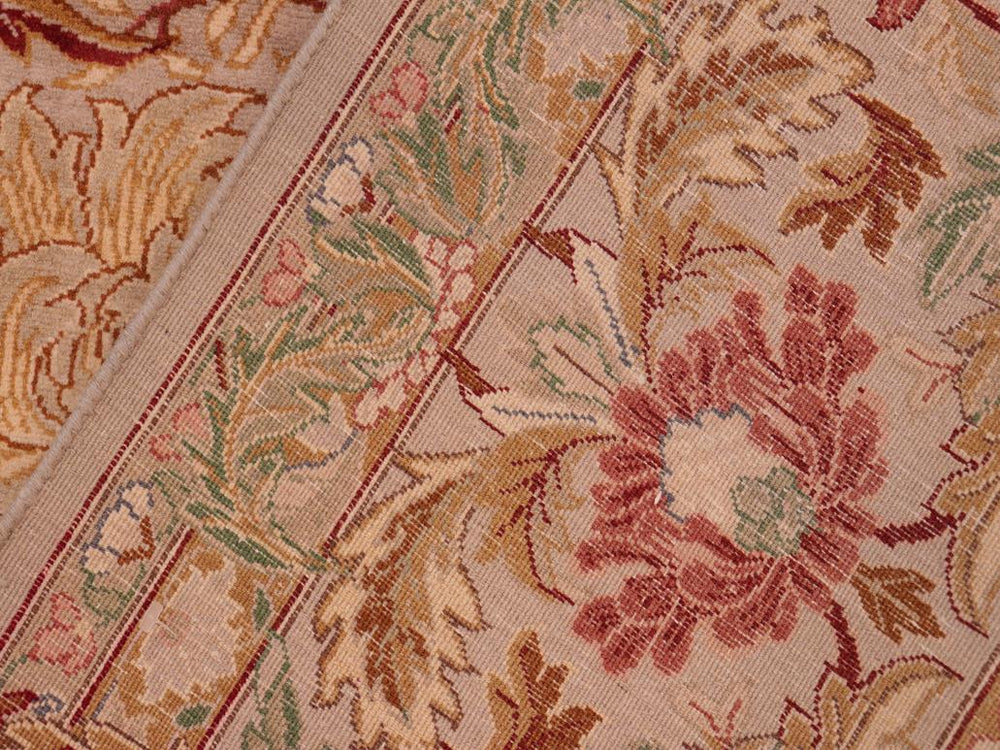 handmade Traditional Morris Taupe Red Hand Knotted RECTANGLE 100% WOOL area rug 8x10