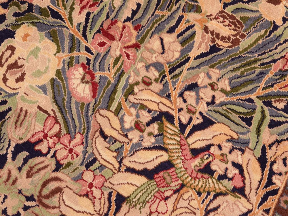 handmade Traditional Inkalab Blue Gold Hand Knotted RECTANGLE 100% WOOL area rug 8x10