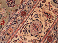 handmade Traditional Abasi Afsha Green Beige Hand Knotted RECTANGLE 100% WOOL area rug 8x10