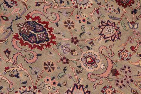 handmade Traditional Abasi Afsha Green Beige Hand Knotted RECTANGLE 100% WOOL area rug 8x10