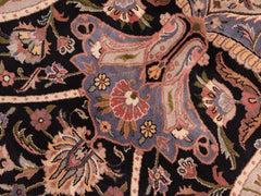 handmade Traditional Chugtai Taupe Black Hand Knotted RECTANGLE 100% WOOL area rug 8x10