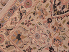 handmade Traditional Chugtai Taupe Black Hand Knotted RECTANGLE 100% WOOL area rug 8x10