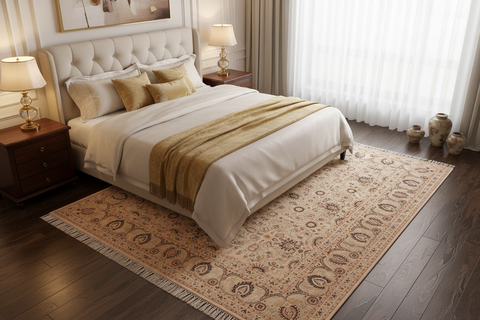 handmade Transitional New Asif Beige Green Hand Knotted RECTANGLE 100% WOOL area rug 8x10
