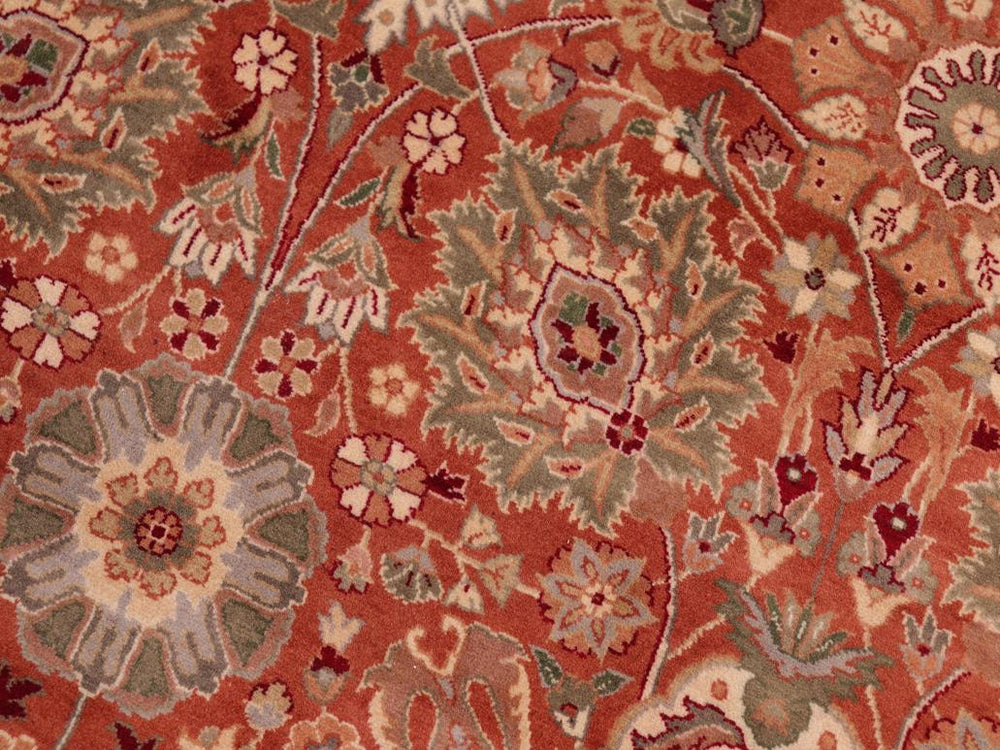 handmade Traditional Tabriz Rust Beige Hand Knotted RECTANGLE 100% WOOL area rug 8x10