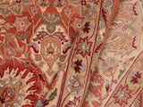 handmade Traditional Tabriz Rust Beige Hand Knotted RECTANGLE 100% WOOL area rug 8x10
