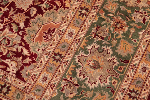 handmade Traditional Lahore Red Green Hand Knotted RECTANGLE 100% WOOL area rug 8x10