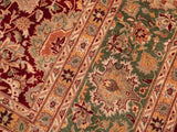 handmade Traditional Lahore Red Green Hand Knotted RECTANGLE 100% WOOL area rug 8x10