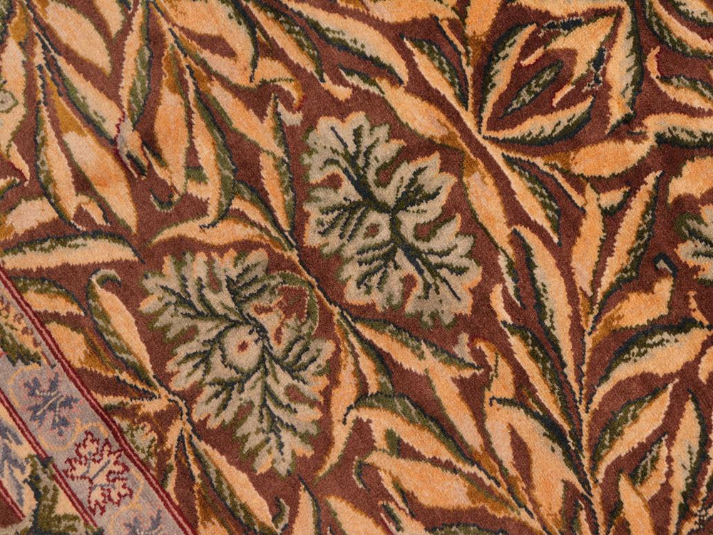 handmade Traditional Imran Brown Gold Hand Knotted RECTANGLE 100% WOOL area rug 8x9