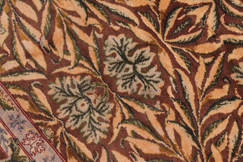 handmade Traditional Imran Brown Gold Hand Knotted RECTANGLE 100% WOOL area rug 8x9