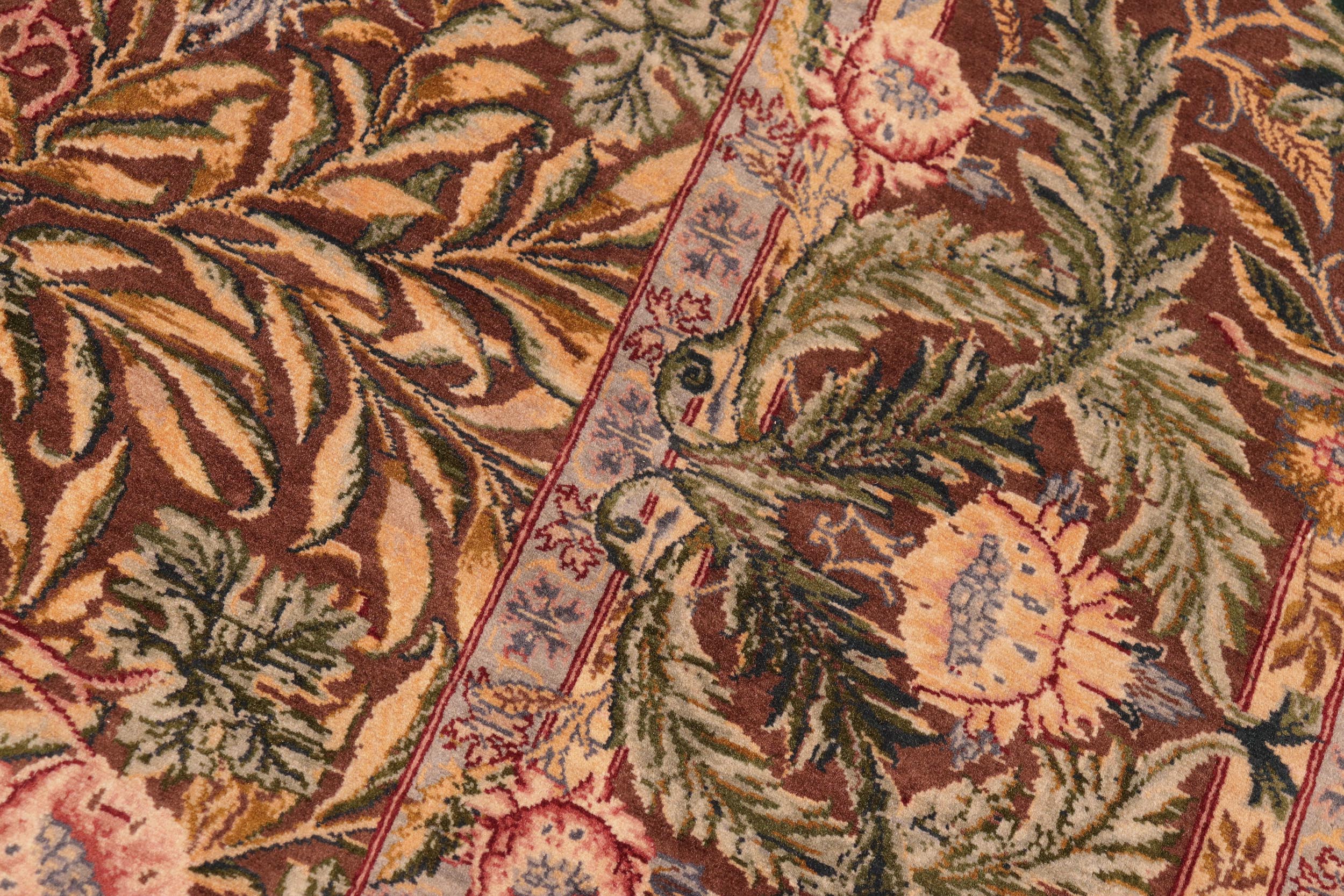 handmade Traditional Imran Brown Gold Hand Knotted RECTANGLE 100% WOOL area rug 8x9