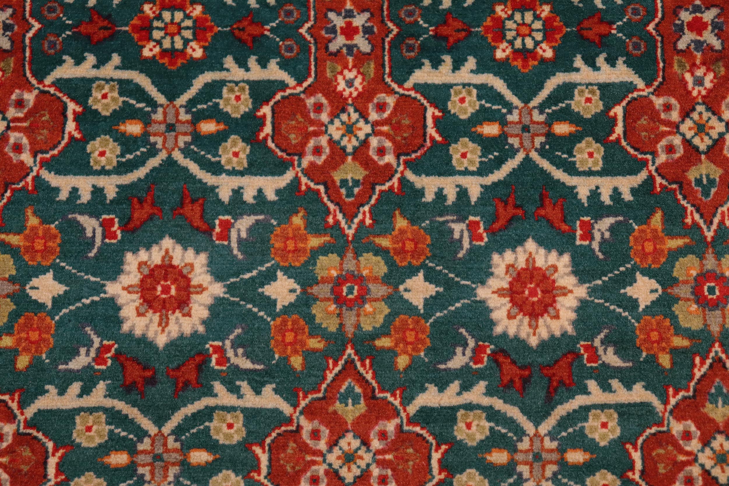 handmade Transitional  Green Rust Hand Knotted RECTANGLE 100% WOOL area rug 8x10