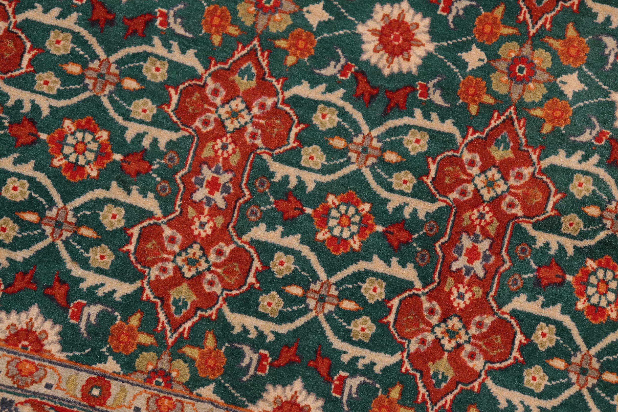 handmade Transitional  Green Rust Hand Knotted RECTANGLE 100% WOOL area rug 8x10