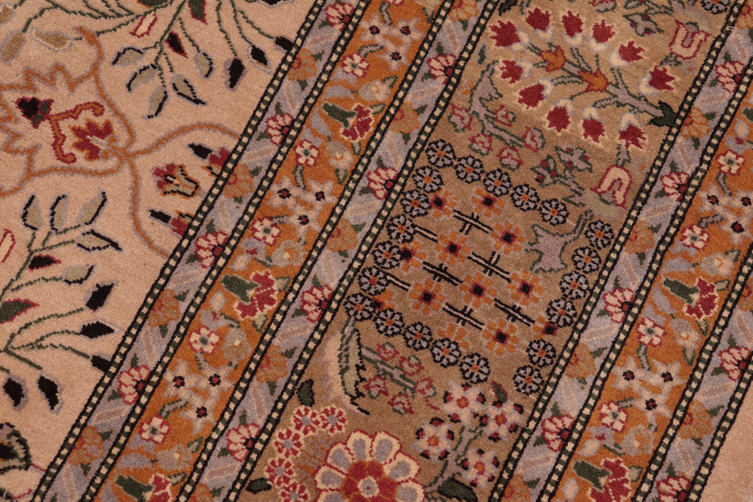 handmade Transitional Tabriz Tan Green Hand Knotted RECTANGLE 100% WOOL area rug 8x10