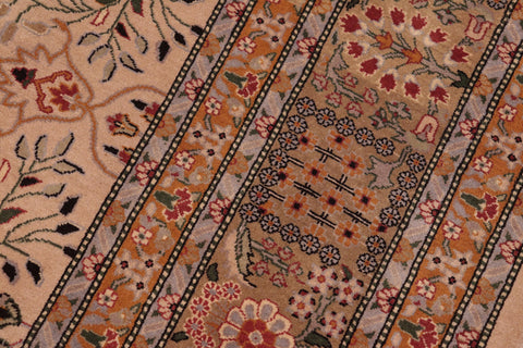 handmade Transitional Tabriz Tan Green Hand Knotted RECTANGLE 100% WOOL area rug 8x10