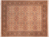 handmade Traditional Tabriz Tan Green Hand Knotted RECTANGLE 100% WOOL area rug 8x10