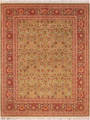 handmade Traditional Regular Green Aubergine Hand Knotted RECTANGLE 100% WOOL area rug 8x10