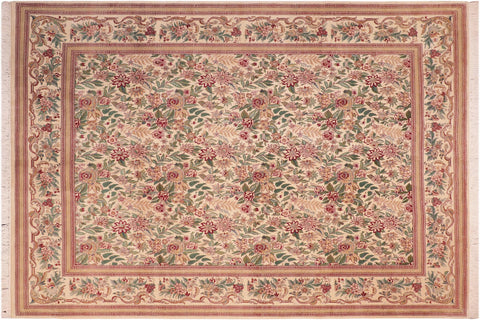 handmade Transitional David Beige Gold Hand Knotted RECTANGLE 100% WOOL area rug 8x10