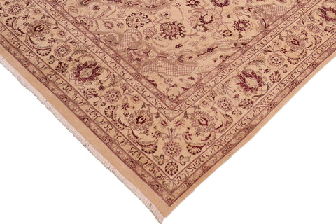 handmade Traditional Kirman Beige Brown Hand Knotted RECTANGLE 100% WOOL area rug 8x10