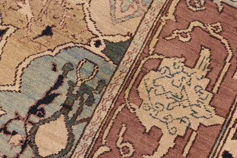 handmade Transitional Kafkaz Blue Brown Hand Knotted RECTANGLE 100% WOOL area rug 6' x 9'