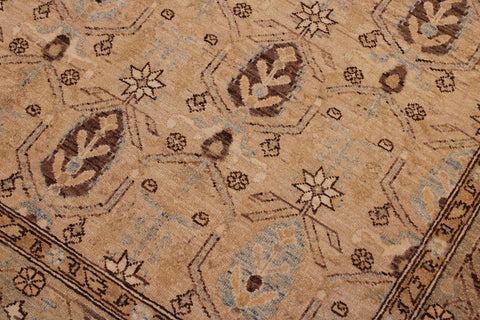 handmade Transitional Kafkaz Tan Brown Hand Knotted RECTANGLE 100% WOOL area rug 6' x 10'