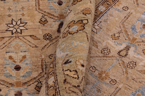 handmade Transitional Kafkaz Tan Brown Hand Knotted RECTANGLE 100% WOOL area rug 6' x 10'